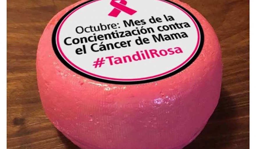 Los quesos y otros productos de Tandil se pintan de rosa para concientizar sobre el cáncer de mama