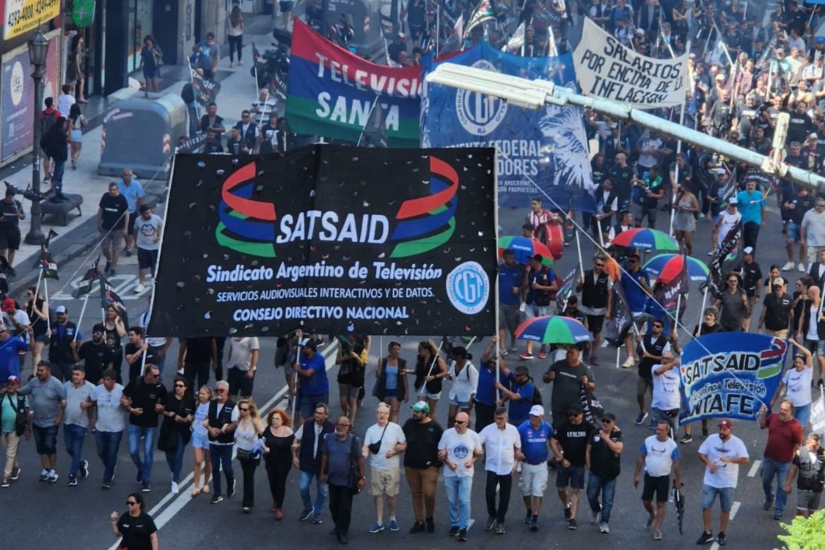 El SATSAID movilizó hoy a las puertas del Ministerio de Trabajo de la Nación