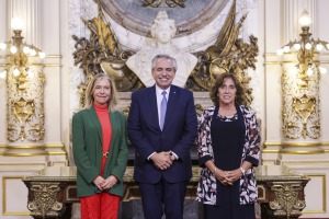 El Presidente habló con Celeste Saulo, Frida Armas Pfirter y Federico Ariel en Casa Rosada